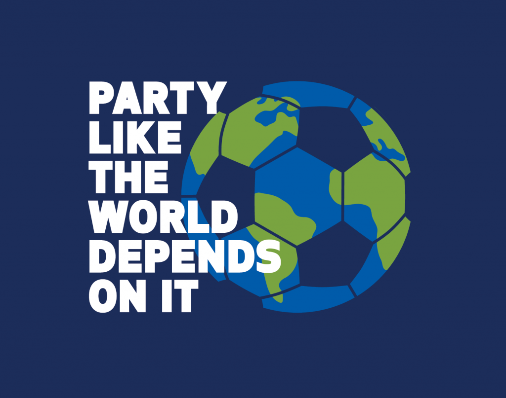 party like the world depends on it slogan graphic