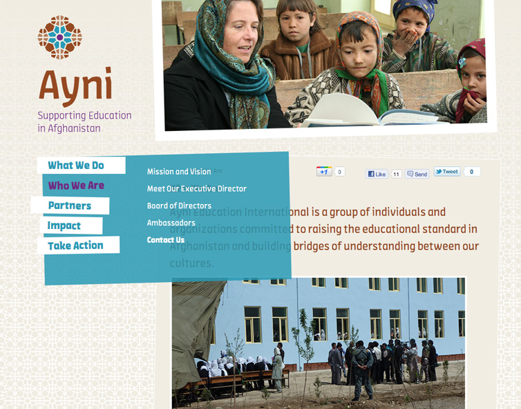 Sample website design showcasing the Ayni Identity and the Amman typeface