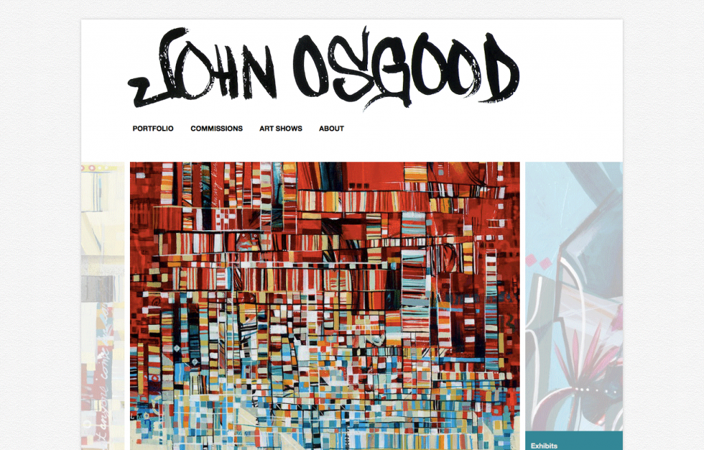 John Osgood's new portfolio website (screenshot)