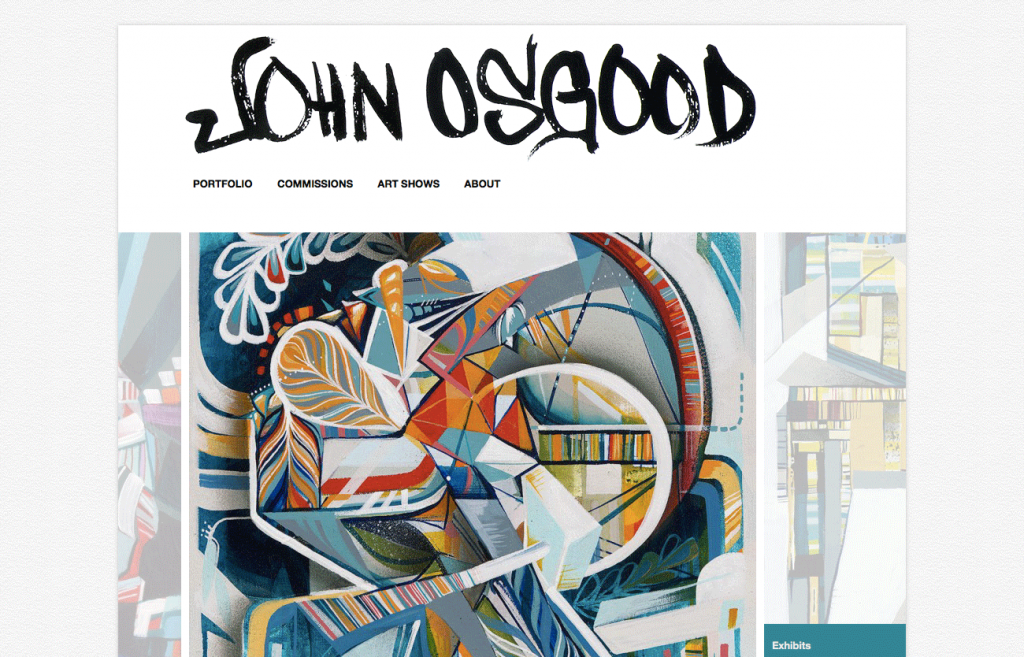 John Osgood's new portfolio website built on WordPress (screenshot)