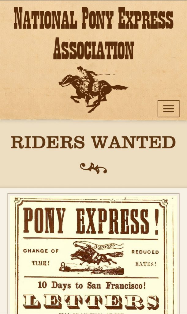 Pony Express phone layout